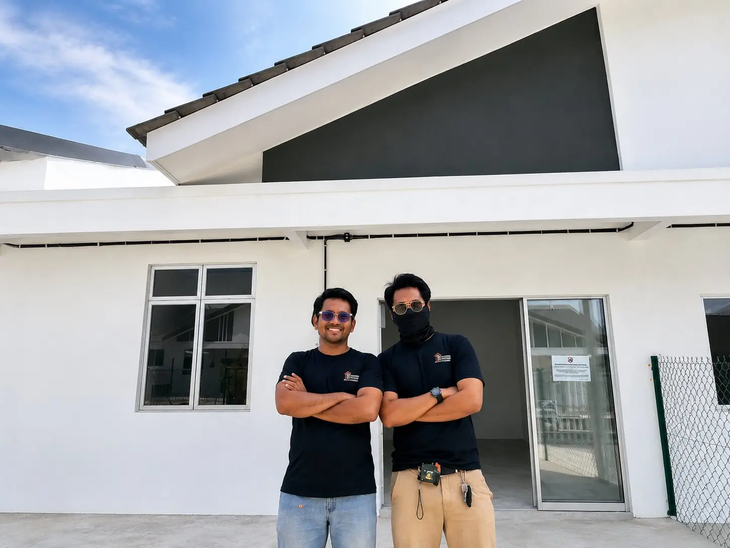 WR Home inspection team standing in front of an inspected property